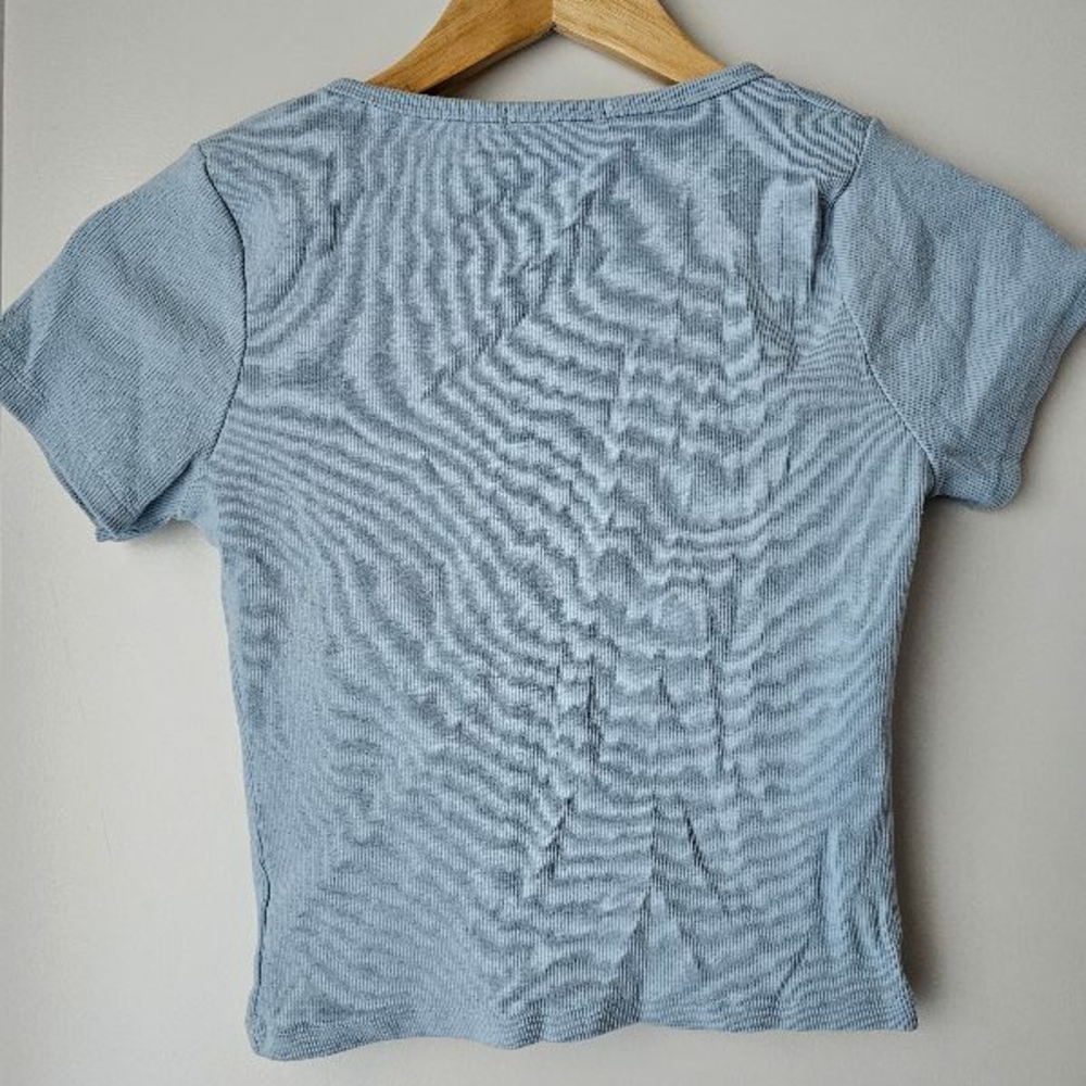 Essentials Women's Blue Button-Up Top - Picture 2 of 2